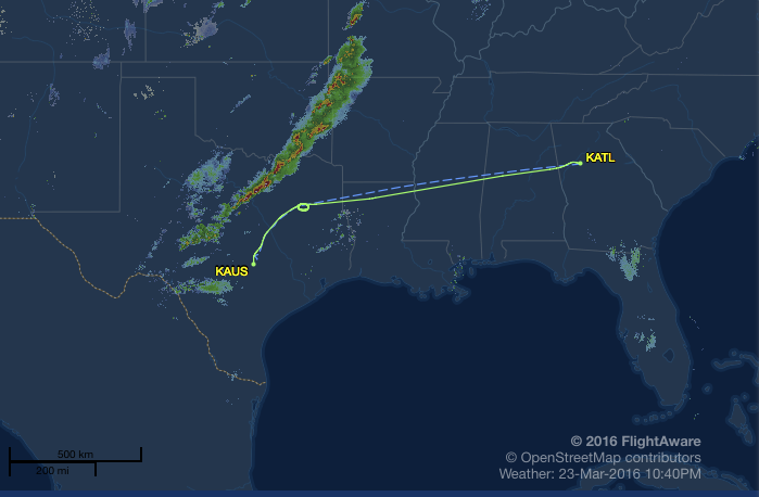 FlightStats View of the Diverted Flight